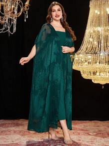 Modelyn 优雅花卉镂空宽松大码女式休闲夏季连衣裙