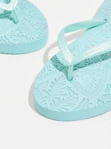 Grefit CUCCOO Star Print Flat Slip-On Sandals, Suitable For Home, Beach, Outdoor Wear - Mint Green - View 3