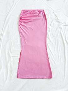 Soleia 女士印花休闲高开衩百褶裙