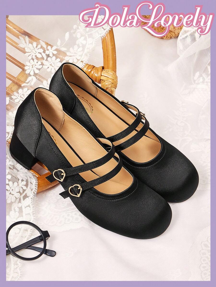 Dola Lovely Women's Adjustable Buckle Decor Fashion High Heel Pumps - Black - View 1