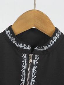 Young Boy Chinese Collar Long Sleeve Robe With Matching Casual Long Pants, Skin-Friendly Soft Fabric, Minimalist Print, Fashionable, Suitable For Spring, Summer, Autumn,Holiday,Summer,Travel