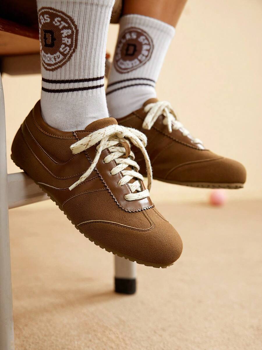 CUCCOO EASI Giày thể thao thời trang nữ, giày thể thao đa chức năng tối giản và thiết thực - màu nâu - Xem 1