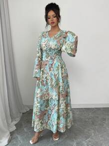 Al Najma Vestido de estilo árabe casual y sencillo de moda para mujer, para uso diario, modesto