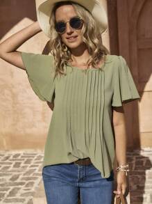 LanaWest 女士编织纯色夏季假日衬衫 - 綠色 - 查看 1