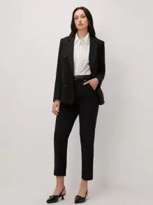 BizChic Black Long Sleeve Women's Business Attire, Elegant Outfit For Commuting, Spring/Summer, Graduation Season