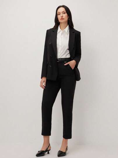 BizChic 黑色长袖女士商务装，通勤、春夏、毕业季优雅装扮