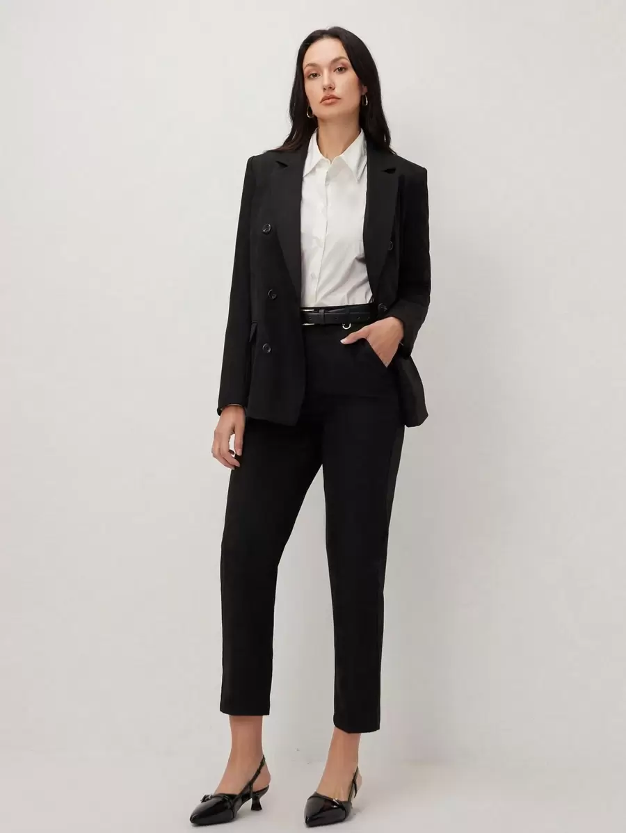 BizChic Black Long Sleeve Women's Business Attire, Elegant Outfit For Commuting, Spring/Summer, Graduation Season