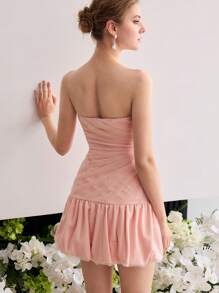 MOTF Soiréza CONTRAST MESH PUFFBALL COCKTAIL DRESS - Pink - View 4