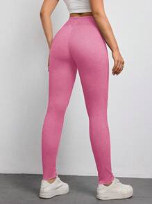 SHEIN Essnce 女士简约时尚牛仔裤，适合夏季 - 粉色 - 查看 2