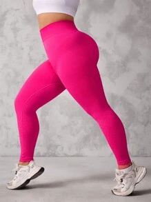 SHEIN Sport Studio Women Plus Size Seamless Ombre Leopard Print Leggings