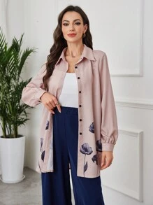 Lacomfia Front Button Down Floral Casual Shirt Fall Cloth For Women - Multicolor - View 8