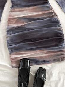 Soleia Autumn/Winter Casual Tie-Dye Long Sleeve Bodycon Dress For Women,Vacation Outfits Women