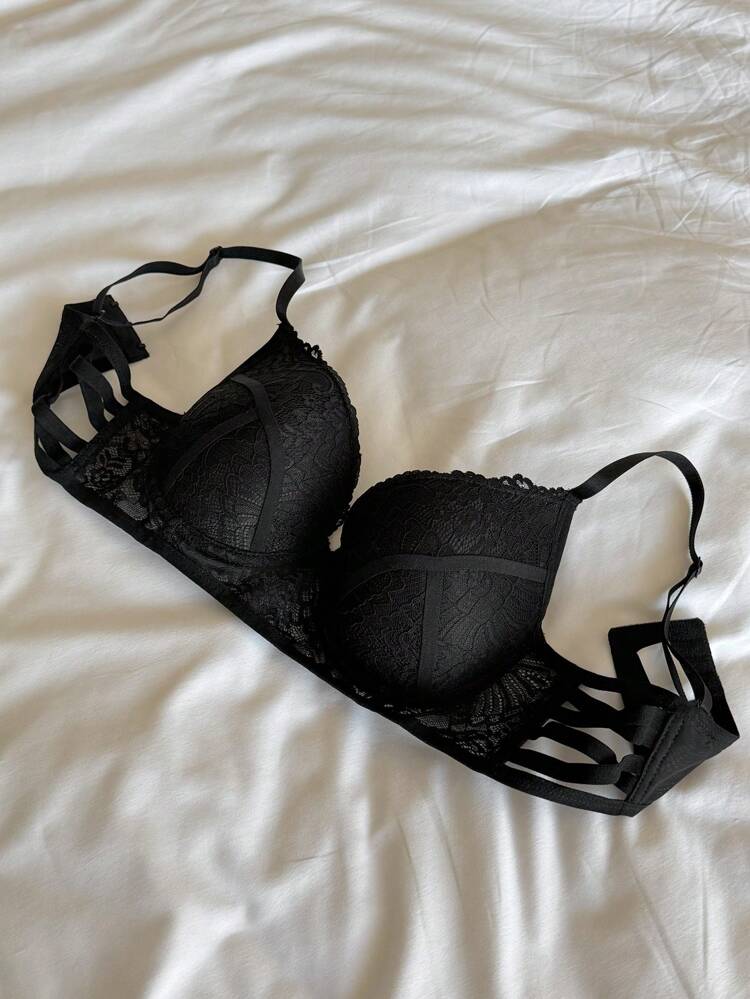 Lace Hollow-Out Solid Color Lightweight Shapewear Adjustable Women's Bra Lingerie For Women