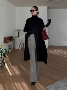 DAZY Women's Long Flared Pants, Slimming And Lengthening,Women Dress Pants