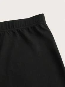 SHEIN EZwear 大码 3 件套黑色紧身打底裤套装 - 黑色 - 查看 4