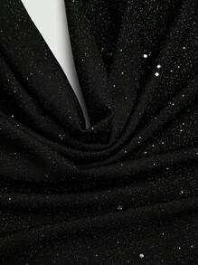 Sweetra Plus Size Women's Plunging V Neck Sparkly Fashion Halter Top Birthday Outfits