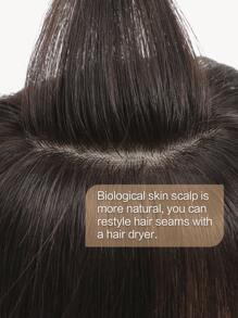 12 吋女髮飾真人髮飾直髮飾女式稀疏髮質 4*3 吋底座尺寸髮飾夾接髮深棕色髮片 - S2 - 查看 5