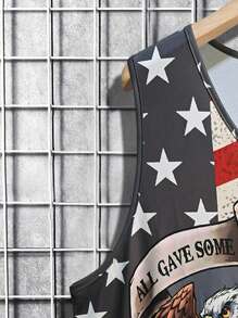 Manfinity LEGND 大码男式美国国旗鹰图案背心