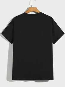 Manfinity VCAY Camiseta de manga corta casual de punto con estampado bohemio y ajuste regular, apropiada para uso diario en verano, para hombres