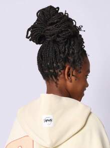 SUMWON Cozy Varsity Star Graphic Pullover Sweatshirt With Hood Teen Athletic Casual Streetwear Fall Winter Wear Sports Performance Hoodie With Front Pocket - Beige - View 5