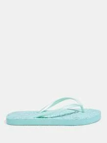 Grefit CUCCOO Star Print Flat Slip-On Sandals, Suitable For Home, Beach, Outdoor Wear - Mint Green - View 2