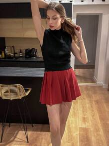 SHEIN ChicEase Áo len dệt kim cổ bẻ bó sát dành cho nữ - màu đen - Xem 4