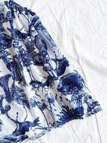 Soleia 女士度假休闲全印花泡泡袖连体衣海滩度假服装女士春夏服装西部音乐节波西米亚假日波西米亚风 - 彩色 - 查看 4