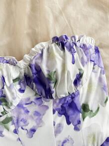 Soleia 浪漫花卉印花分层吊带连衣裙，适合度假或情人节 - 彩色 - 查看 6