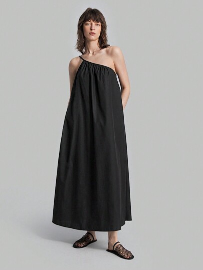 Ontre Vestido largo de mujer de unicolor sin mangas y holgado, vestido casual de negocios, retro, elegante y versátil para vacaciones urbanas, festivales de música de la isla, Día de la Independencia, vacaciones en la playa del Día de la Madre, graduación, oficina