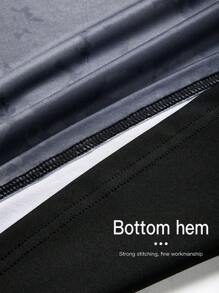 Manfinity Sport PWRUP Men's High Elasticity Sports T-Shirt - Geometric-Patterned Polyester Knit Fabric,Thin Quick Dry Breathable Trousers Top For Running, Yoga, Hiking & Outdoor Activities - Summer Casual Fit - Black - View 6