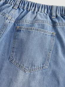 SHEIN MOD Plus Size Women Casual Loose Fit Wide Leg Black Jeans