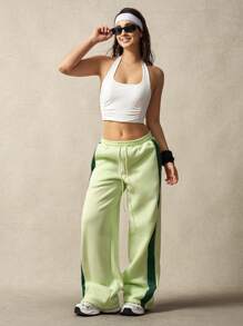 VARSITIE 圆领褶皱短款运动文胸 - 白色 - 查看 8