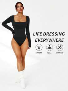 Slayform 无缝高弹性工字背黑色运动紧身衣