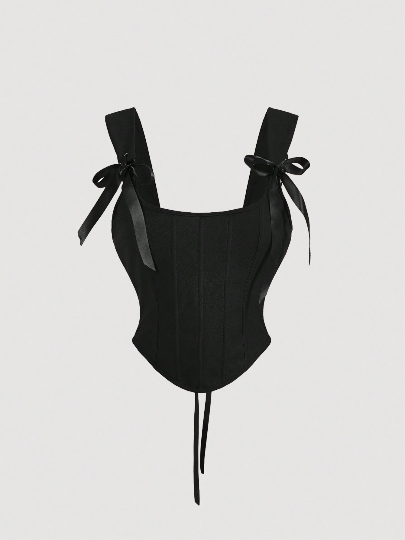 Bow tie-back corset top