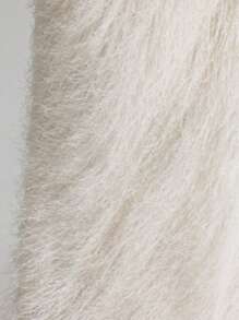 Ontre 女款白色四季高端设计羽毛流苏裙新年节日优雅派对裙简约时尚都市通勤优雅