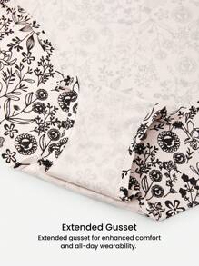 LUVLETTE Plus 3-Pack Basics Floral Patterned Low-Rise Seamless No-Show Women Underwear Briefs - Multicolor - View 9