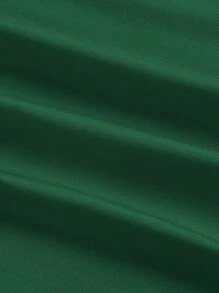 SHEIN Privé 2 件装女士纯色休闲紧身露肩夏季无袖连衣裙，适合通勤、户外、购物 - 墨綠色 - 查看 5