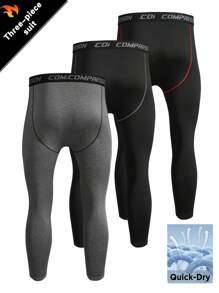 Manfinity Sport Corelite Leggings de compression pour fitness quotidiens avec bandes tissées pour hommes