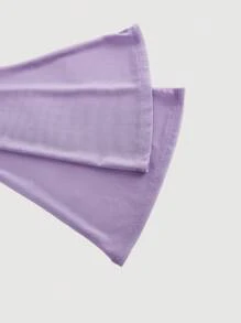 SHEIN MOD Violet Flare Sleeve Square Neck Ruched Hanky Hem Tee - Violet Purple - View 4