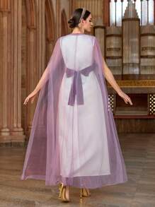 Al Najma 女士优雅刺绣网眼阿拉伯风格连衣裙