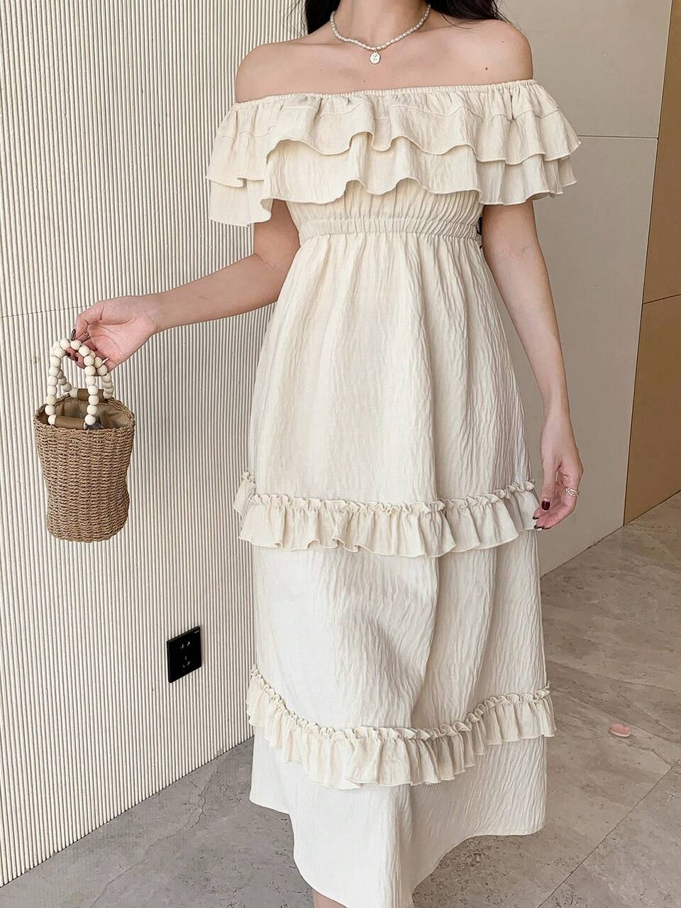 New Summer Women Sundress With Off Shoulder Design, Long Dress,Ruffle,Casual Women Dresses