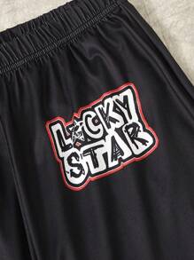 SHEIN Teen Boys Casual Cool Comfortable Long Sleeve Hoodie And Long Pants - Black - View 8