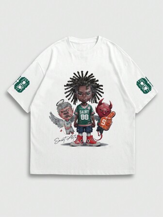 Street Life T-shirt à manches courtes pour homme avec imprimé graphique amusant, décontracté et élégant à porter au quotidien