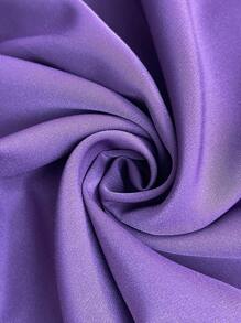 Rafferiza Áo cánh tay loe thắt nơ màu trơn đơn giản, dễ mặc cho nữ, mùa xuân/hè - Màu tím - Xem 7