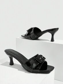 CUCCOO GRLICON 女士高跟凉鞋，Y2K风格，朋克摇滚，机车风，酷女孩，适合万圣节、圣诞节、派对 - 黑色 - 查看 9