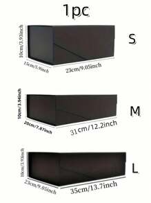 SHEIN 1pc Black Gift Box With Magnetic Closure, Sturdy Paperboard Packaging With Lid, Suitable For Wedding Favors, Christmas, Halloween, Birthday And Other Occasions,Christmas - Black - View 2