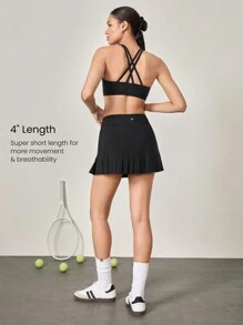 GLOWMODE Buikcontrole geplooide mini tennisrok met ingebouwde shorts zijzakken Tennis Golf Dagelijks