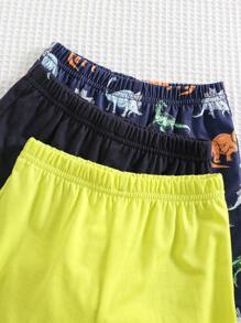 6 件套男婴夏季休闲度假可爱卡通条纹印花背心和短裤基本款多件套背心套装 - 彩色 - 查看 4