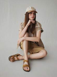 Solecia 女士春秋季新款厚底一脚蹬穆勒鞋闭趾休闲鞋