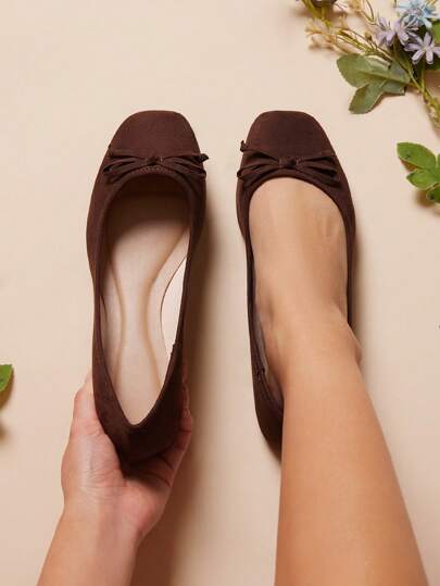 SHUZIA Women's Casual Microfiber Closed Toe Comfortable Ballet Flats Mother's Day Present For Christmas Valentine's Day